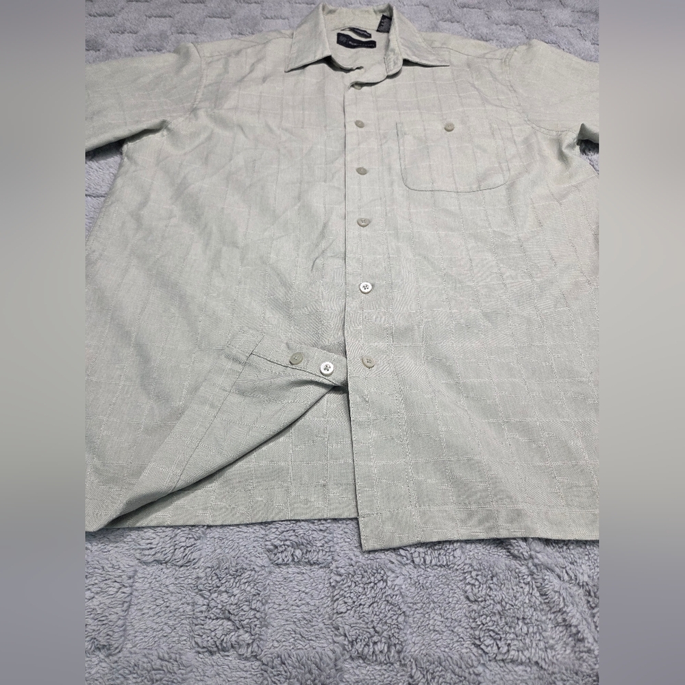 R & R Causal Mens Short-Sleeve Button-Down Shirt in Gray Size Med - Picture 11 of 12